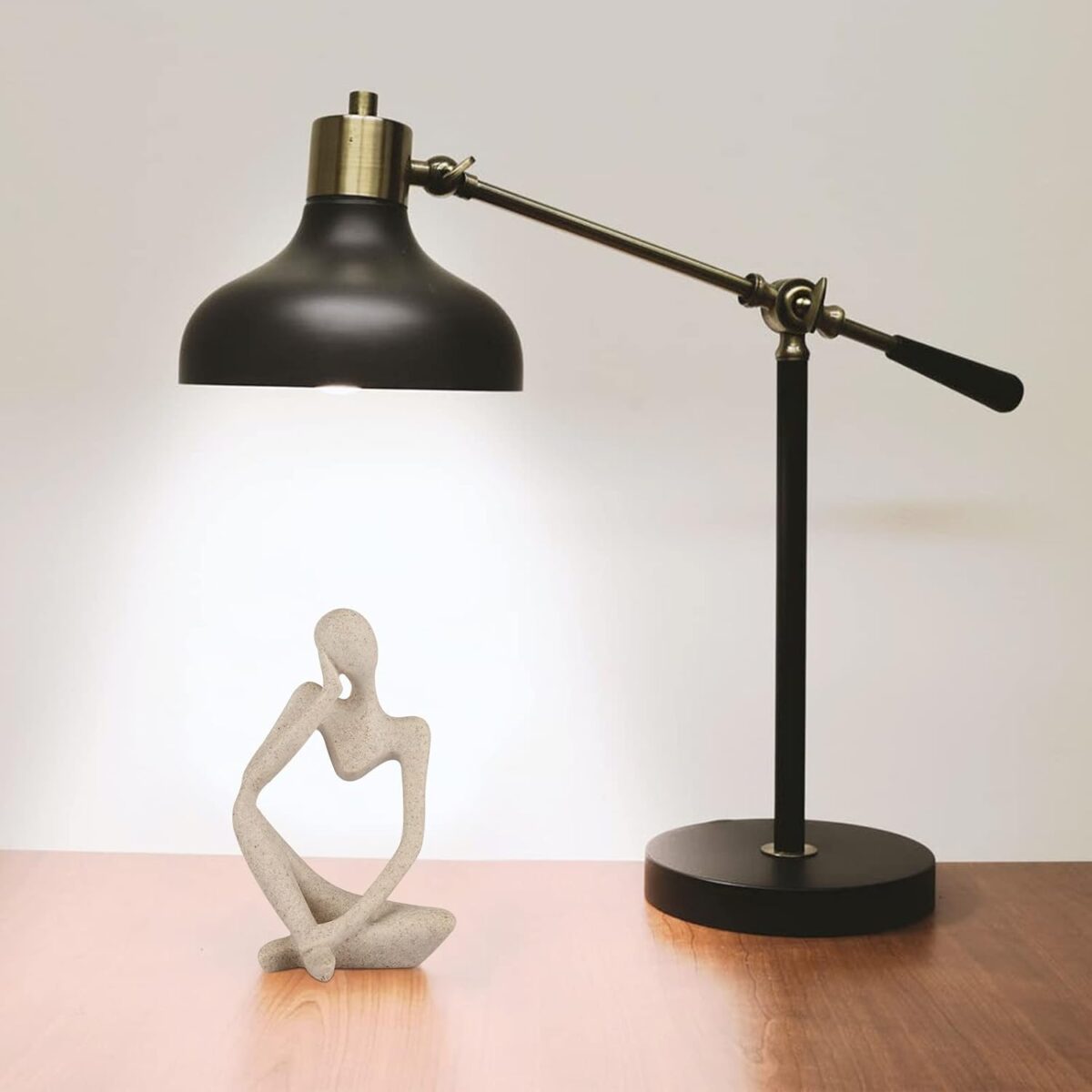 Sandstone Resin Thinker Style Abstract Sculpture Statue Collectible Figurines Home Office Bookshelf Desktop Decor(Small Sandstone,Left) - Image 4