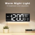 JALL 16" Large Digital Wall Mount Clock, Count Down Timer, Alarm, Big LED, 8 RGB Color, DST, Temperature for Living Room Classroom Desk, Xmas, Birthday Gift for Senior Mom Dad (Black, 16 inches) - Image 9