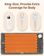 RENPHO Heating Pad for Back Pain & Period Cramps, FSA Eligible, Christmas Gifts for Women Men Mom Dad,12" x24‘’ Electric Heat Pad for Neck and Shoulder, HSA Store, ETL Certified, Gray - Image 4
