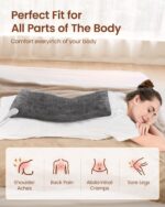 RENPHO Heating Pad for Back Pain & Period Cramps, FSA Eligible, Christmas Gifts for Women Men Mom Dad,12" x24‘’ Electric Heat Pad for Neck and Shoulder, HSA Store, ETL Certified, Gray - Image 7