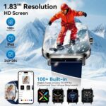 Smart Watch for Men Women, 1.83" HD Touchsreen, Bluetooth Calling, 5 ATM Water-Resistance, 130+ Sports Modes, Health, Fitness & Sleep Tracker, Timer, Fitness Watch for Android/iOS, Blue - Image 3