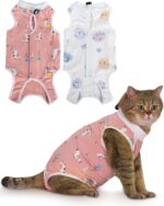 ANWA 2 Pack Cat Recovery Suit - Breathable Cat Onesie for Cats After Surgery Female, Kitten Surgery Recovery Suit Female Abdominal Wounds - Image 2