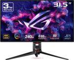ASUS ROG Swift 32” 4K OLED Gaming Monitor (PG32UCDM) - UHD (3840 x 2160), QD-OLED, 240Hz, 0.03ms, G-SYNC Compatible, Custom Heatsink, Graphene Film, 99% DCI-P3, True 10-bit, 90W USB-C - Image 2