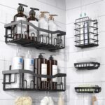 Adhesive Shower Caddy, 5 Pack Rustproof Stainless Steel Bath Organizers With Large Capacity, No Drilling Shelves for Bathroom Storage & Home Decor-XL Size - Image 2