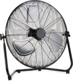Amazon Basics 20" High Velocity Industrial Fan, Floor Fan, with 3 Speeds, Tilt Head, ETL-Listed Safety Compliance, Metal Housing/Blades, Ideal for Industrial/Commercial Space/Garage/Gym, 125W, Black - Image 2