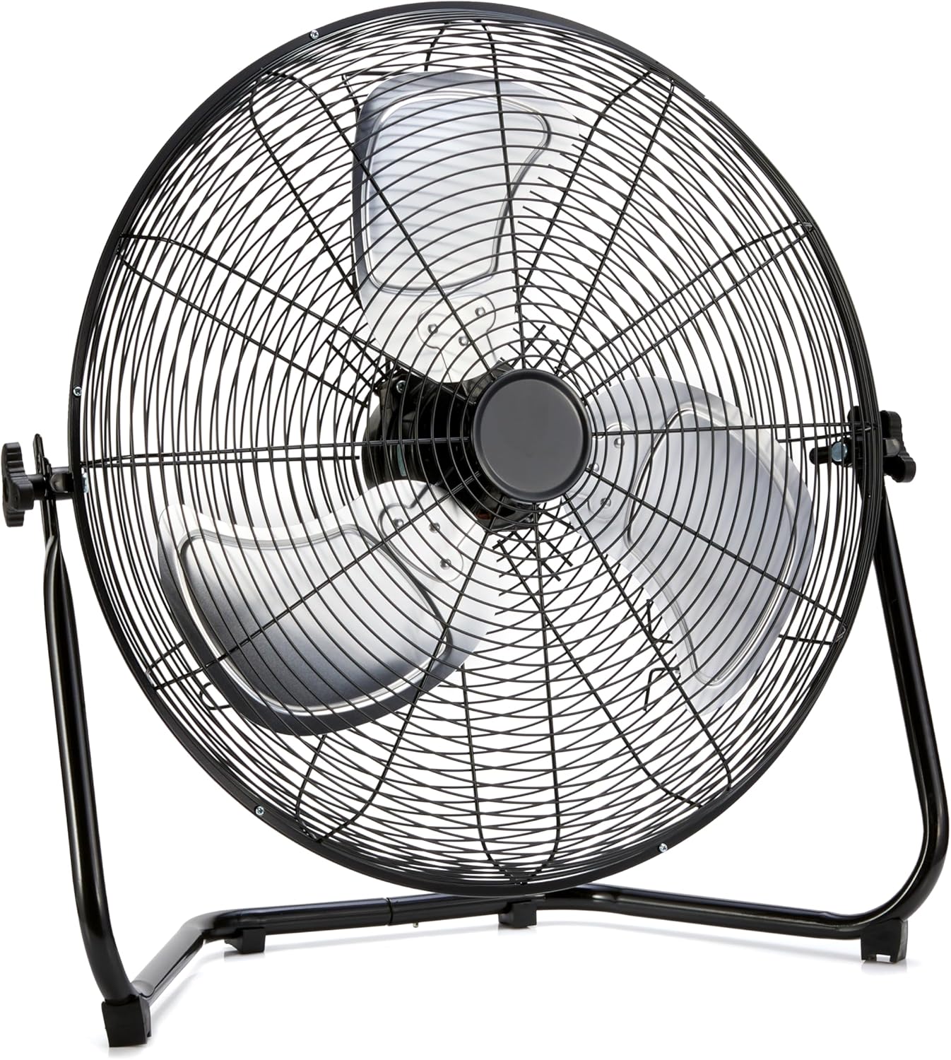 Amazon Basics 20" High Velocity Industrial Fan, Floor Fan, with 3 Speeds, Tilt Head, ETL-Listed Safety Compliance, Metal Housing/Blades, Ideal for Industrial/Commercial Space/Garage/Gym, 125W, Black - Image 2