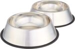 Amazon Basics Stainless Steel Non-Skid Pet Dog Water And Food Bowl, 2-Pack (10 x 2.8 Inches), Each Holds Up to 38oz - Image 2