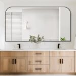 Bathroom Mirror, Wall Mirrors, Black Metal Framed Wall-Mounted Mirrors, Bathroom Vanity Mirror for Over Sink, Living Room, Bedroom, Entryway, 60x30 Inch, Black - Image 2