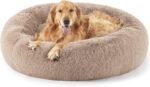 Bedsure Calming Dog Bed for Extra Large Dogs - Donut Washable Large Pet Bed, 45 inches Anti-Slip Round Fluffy Plush Faux Fur Dog Bed, Fits up to 120 lbs Pets, Camel - Image 2