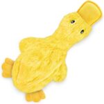 Best Pet Supplies Crinkle Dog Toy for Small, Medium, and Large Breeds, Cute No Stuffing Duck with Soft Squeaker, Fun for Indoor Puppies and Senior Pups, Plush No Mess Chew and Play - Yellow - Image 2