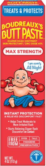 Boudreaux's Butt Paste Maximum Strength Diaper Rash Cream, Ointment for Baby, 4 oz Tube - Image 2