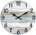 CHYLIN Wall Clock, Silent Non Ticking Battery Operated, Rustic Coastal Country Clock Decorative for Bathroom Kitchen Bedroom 8" - Image 2