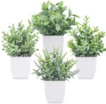 Der Rose 4 Pack Fake Plants Mini Artificial Greenery Potted Plants for Home Decor Indoor Office Table Room Farmhouse Bathroom Decor - Image 2