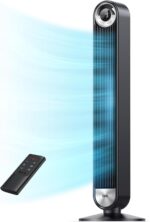 Dreo Tower Fan for Bedroom, Upgraded DC 9 Speeds 25dB Ultra-Quiet Floor Fan, 90° Oscillating Fans with 28ft/s Velocity, 12H Timer, Standing Fan, Bladeless Fan Powerful for Home Office Room - Image 2