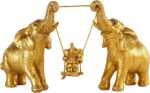 Elephant Statue For Home Decor.Gold Elephant Decor For Living Room,Office,Shelf,Table Centerpiece Decorations.Elephant Gifts for Women,Mom.Good Luck Elephant Figurines.Home Decor Living Room.(Gold) - Image 2