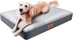 Extra Large Orthopedic Dog Bed for Big Dogs - XL Waterproof Dog Bed with Removable Washable Cover & Anti-Slip Bottom, Crate Bed, Deluxe Plush Pet Bed Mat (Grey) - Image 2