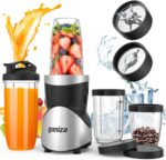 Ganiza Smoothie Blender, 900W Blenders for Shakes and Smoothies, 15-Piece Personal Blender and Grinder Combo for Kitchen, Smoothies Maker with 4 BPA-Free Portable Cup, Nutritious Recipe - Image 2