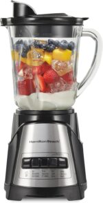 Hamilton Beach Power Elite Wave Action Blender For Smoothies, 40 Oz Glass Jar, 12 Functions Including Puree, Crush Ice, 700 Watts - Black (58148A) - Image 2