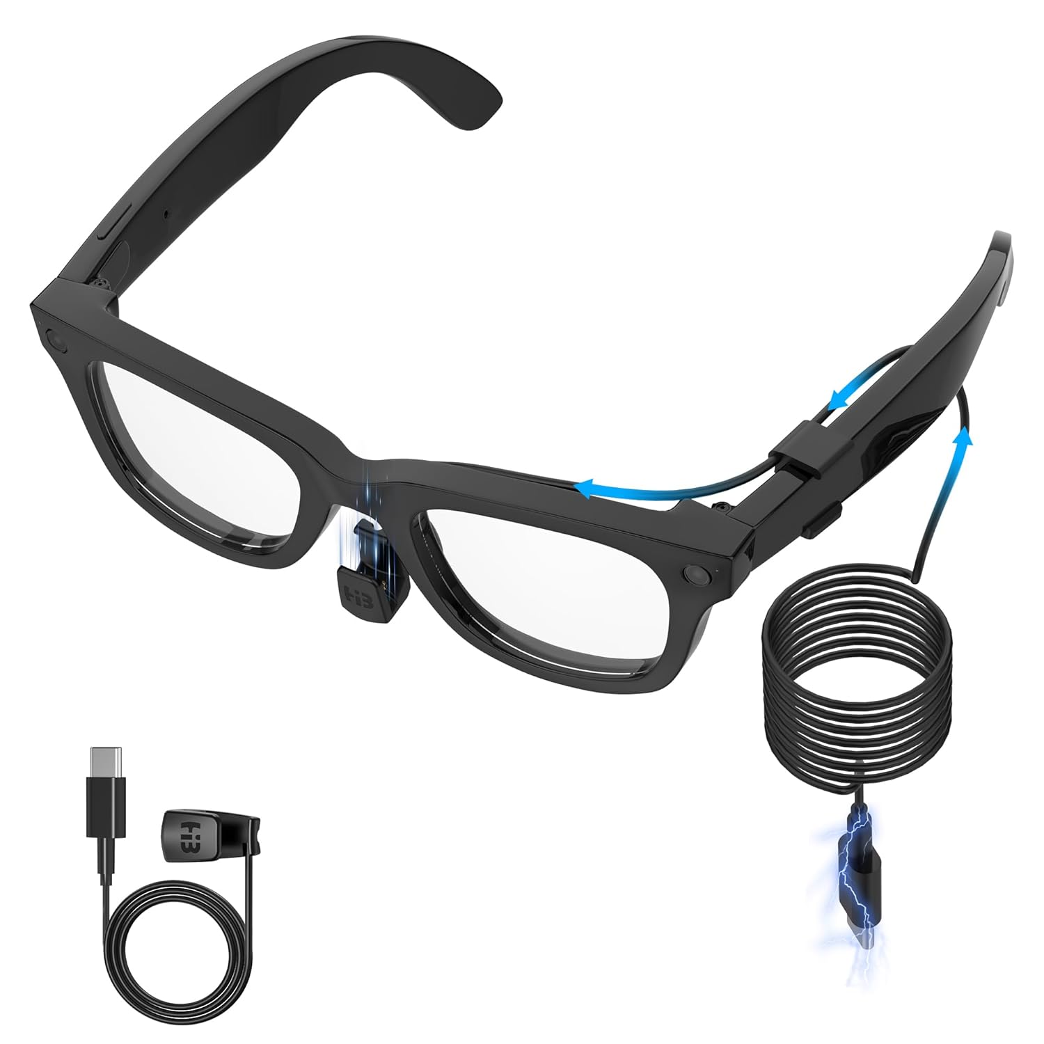 Hibloks Charging Cable for Ray-Ban Meta Wayfarer/Skyler/Headliner & Oakley Meta HSTN Smart Glasses Accessories, 3.9ft Type-C Charging While Using, Portable for Travel/Phone/Laptop/Power Bank Charging - Image 2