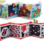 High Contrast Tummy Time Toys, Black and White Crinkle Books for Babies, Baby Books 0-6 Months, Infant Mirror Toy with Teether, Double-Sided Baby Toys for Boys and Girls - Image 2