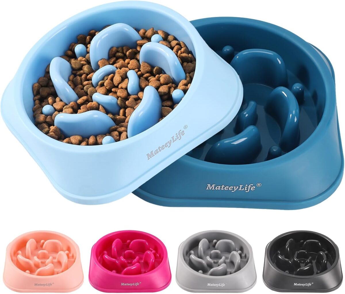 MateeyLife Slow Feeder Dog Bowls 2PCS, Anti-Choking Puzzle Dog Food Bowls, Anti-Slip Interactive Feeding Slow Down Eating, Bloat Stop Maze Dishes for Medium Breeds - Image 2