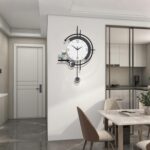 Metal Wall Clock for Living Room Decor Unique Wall Clocks Decorative Silent Movement Modern Pendulum Wall Clock Includes 1 Astronaut Ornaments for Dining Room, Kitchen, Home,Bathroom, Bedroom - Image 2