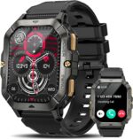 Military Smart Watches for Men (Answer/Make Calls), 2.02'' Fitness Smart Watch for Android and iPhone, Waterproof Fitness Tracker with Blood Pressure/Heart Rate/Sleep/100+ Sport Modes, Watches for Men - Image 2