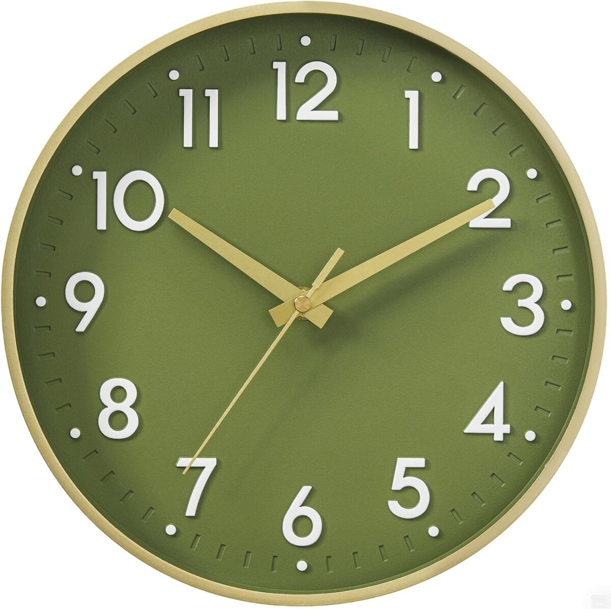 Mosewa Wall Clock 8 Inch, Battery Operated Silent Non-Ticking Modern Analog Clock Decorative for Kitchen, Bedroom, Office, Living Room(Gold) - Image 2
