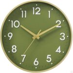 Mosewa Wall Clock 8 Inch, Battery Operated Silent Non-Ticking Modern Analog Clock Decorative for Kitchen, Bedroom, Office, Living Room(Gold) - Image 2