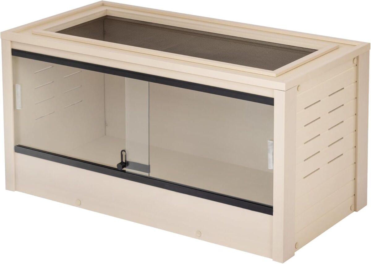 New Age Pet ECOFLEX 36" Mojave Reptile Lounge -Durable Wood Plastic Composite Habitat with Ventilation, Removable Glass Doors & Lock, Easy Assembly, for Tortoises, Snakes, Iguanas - Image 2