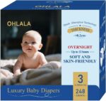 OHLALA Luxury Size 3 Diapers Skin-Friendly & Leakproof | Hypoallergenic | Fragrance-Free | Ultra-Thin | 4 Pack 248counts | 16-28 lbs - Image 2