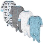 Onesies Brand Baby Boys' 4-Pack Sleep 'N Play Footies - Image 2