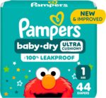 Pampers Diapers - Baby Dry - Size 1, 44 Count, Absorbent Disposable Infant Diaper (Packaging May Vary) - Image 2