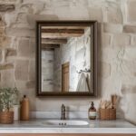 Retro Copper Effect Framed Wall Mirror, 16x20 Rectangle Mirror, 1/8"Anti-desilvering Tempered Glass, Sustainable&Sturdy Frame, Anti-Rust, HD Reflection &3min Fast Setup for Bathroom Living Room - Image 2