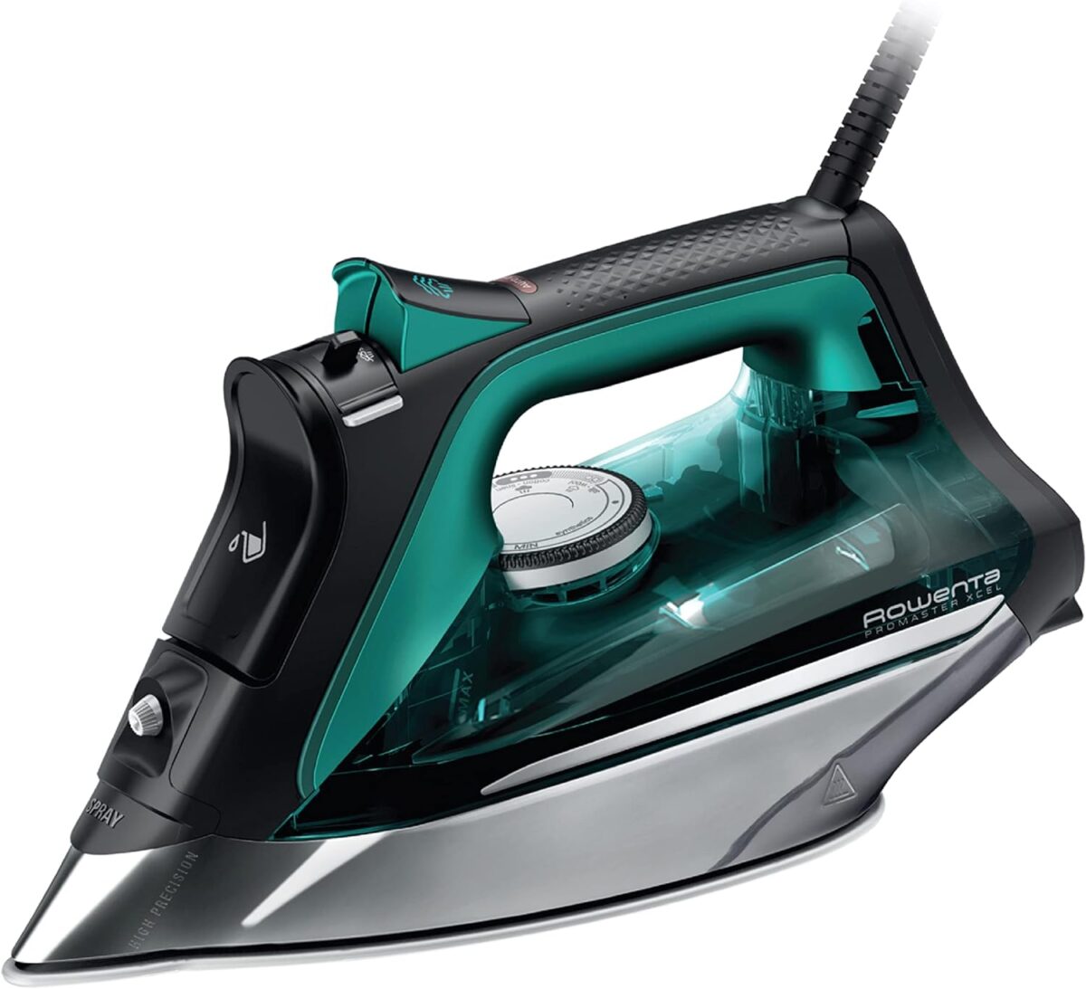 Rowenta Pro Master Stainless Steel Soleplate Steam Iron for Clothes, 210 g/min, 400 Microsteam Holes, Cotton, Wool, Poly, Silk, Linen, Nylon 1775 Watts Ironing, Garment Steamer, Powerful Steam DW8360 - Image 2
