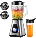 SHARDOR 1200W Blenders for Smoothies and Shakes, 52 Oz Countertop Blender & 22 Oz Personal Blender Combo, New Upgraded 6-leaf Blade, 3 Adjustable Speed for Juices, Frozen Fruit Drinks, Sauces - Image 2