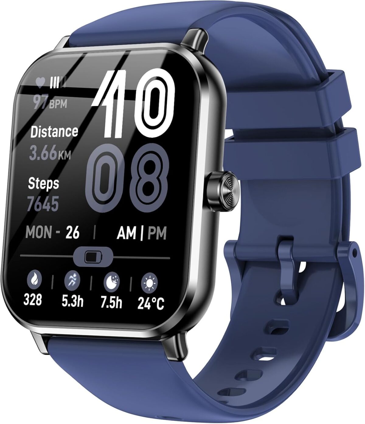 Smart Watch for Men Women, 1.83" HD Touchsreen, Bluetooth Calling, 5 ATM Water-Resistance, 130+ Sports Modes, Health, Fitness & Sleep Tracker, Timer, Fitness Watch for Android/iOS, Blue - Image 2