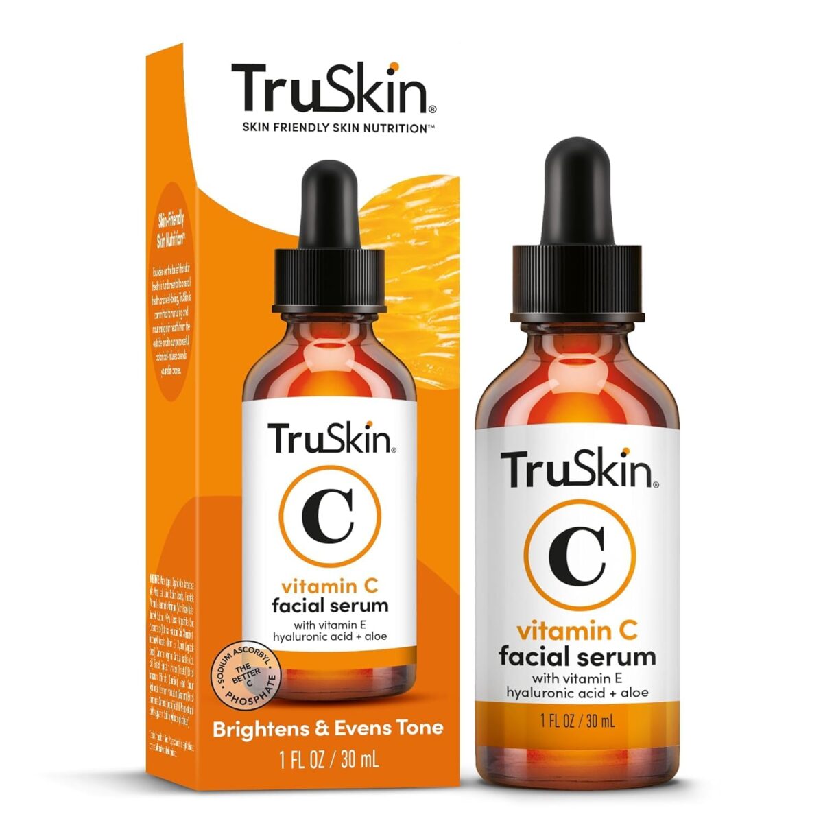TruSkin Vitamin C Serum For Face – Anti Aging Face Serum with Vitamin C, Hyaluronic Acid, Vitamin E – Brightening Formula – Improve Appearance of Dark Spots, Tone, Fine Lines & Wrinkles, 1 Fl Oz - Image 2