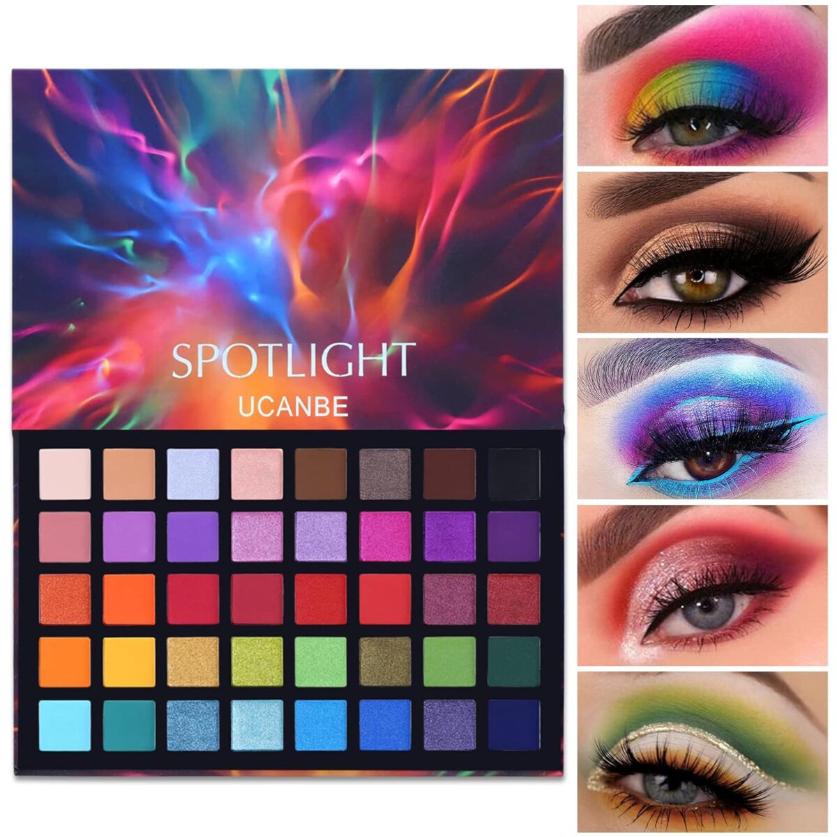 UCANBE Spotlight Eyeshadow Palette Professional 40 Color Eye Shadow Matte Shimmer Makeup Pallet Highly Pigmented Colorful Powder Long Lasting Waterproof Eye Shadow - Image 2