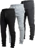 Ultra Performance 3 Pack Fleece Active Tech Joggers for Men, Mens Sweatpants with Zipper Pockets - Image 2