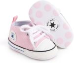 Unisex Baby Boys Girls Shoes, Newborn Infant Non-Slip Canvas Denim High Top Sneakers, Toddler First Walkers Shoes - Image 2