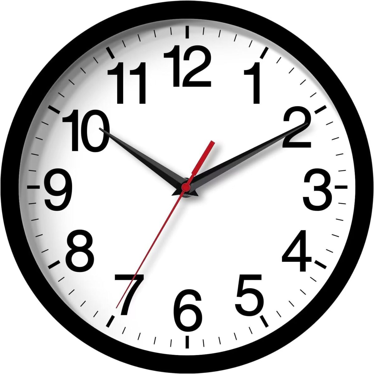 Wall Clock Modern 8 Inch Battery Operated Silent Non Ticking Small Analog Clock for Living Room Office Home Bedroom Kitchen Bathroom(Black) - Image 2