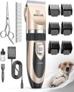 oneisall Dog Clipper Low Noise, Dog Grooming Kit with Rechargeable, Dog Shaver Cordless Electric Quiet Hair Clipper Set for Dog Cats Pets（Gold） - Image 2