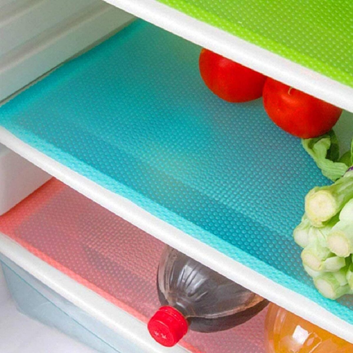 15PCS Shelf Mats Refrigerator Liners Washable Refrigerator Pads Fridge Mats Drawer Placemats Home Kitchen Gadgets Accessories Organization for Top Freezer(5green+5pink+5blue) - Image 2
