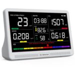 16 in 1 Air Quality Monitor Indoor 7" Display 9 AQI+7 AQI Alerts Air Quality Meter for CO2, TVOC, PM2.5 PM1.0 PM10, HCHO, Temperature Humidity AQI & Time, Air Detector Air Quality Tester for Home - Image 2