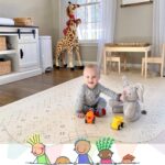 Yay Mats Stylish Extra Large Baby Play Mat. Soft, Thick, Non-Toxic Foam Covers 6 ft x 4 ft. Expandable Tiles with Edges Infants and Kids Playmat Tummy Time Mat (Carter Mudcloth Tan) - Image 3