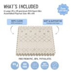 Yay Mats Stylish Extra Large Baby Play Mat. Soft, Thick, Non-Toxic Foam Covers 6 ft x 4 ft. Expandable Tiles with Edges Infants and Kids Playmat Tummy Time Mat (Carter Mudcloth Tan) - Image 4