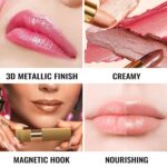 Oulac Pink Lipstick for Women with Metallic 3D Shine Lightweight Hydrating Formula, High Impact Lip Color, Vegan Beauty, Full Coverage Lip Makeup, Christmas Gifts for Women, Hip & Hippie(11) - Image 3