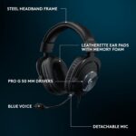 Logitech G Pro X SE Wired Gaming Headset with Microphone: Detachable Mic, DTS Headphone:X 7.1, Memory Foam Ear Pads, 50 mm Drivers, USB DAC Incl. - Black - Image 9