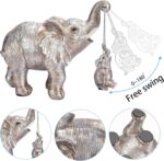 Elephant Statue. Elephant Decor Brings Good Luck, Health, Strength. Elephant Gifts for Women, Mom Gifts. Decorations Applicable Home, Office, Bookshelf TV Stand, Shelf, Living Room - Silver - Image 3